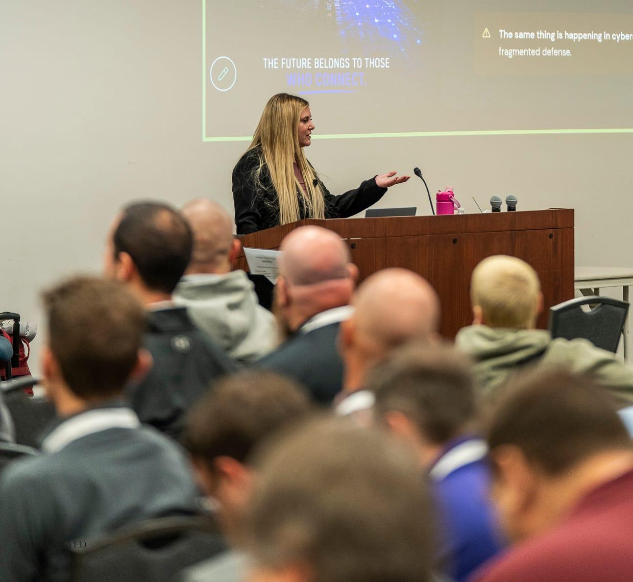 Picture of Tyler Cohen Wood presenting at Tech Talk Live 2026